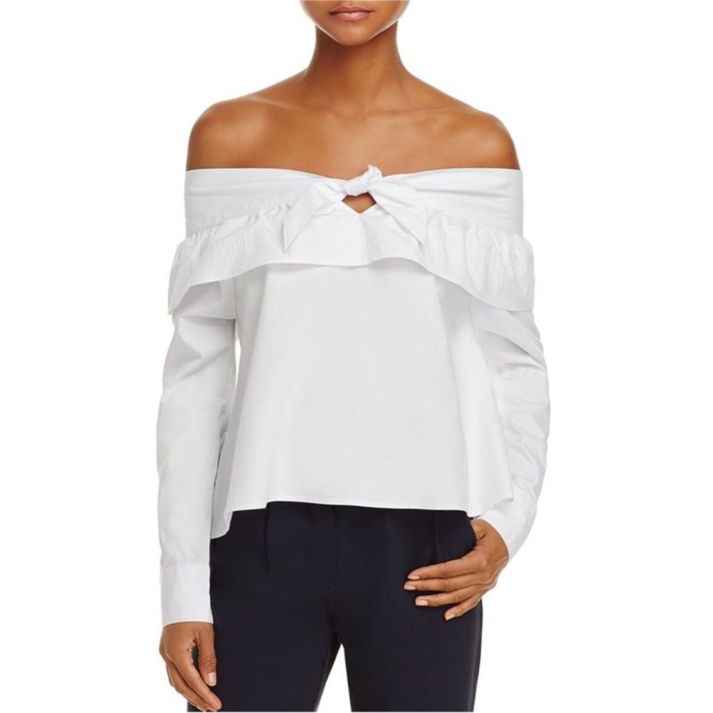 The Fifth Label Off The Shoulder Pullover Tie Top